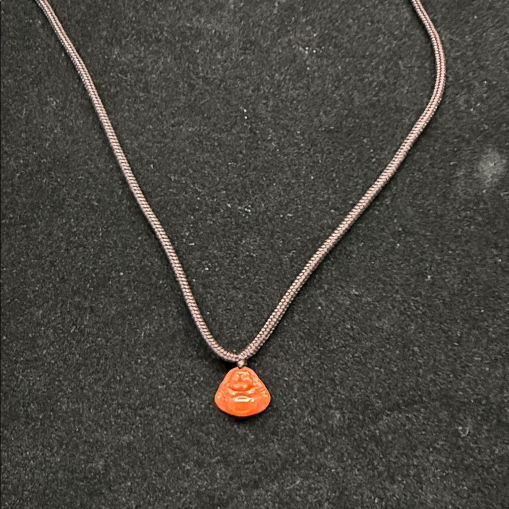 Jadeite Elegant Orange Red Pendant Necklace